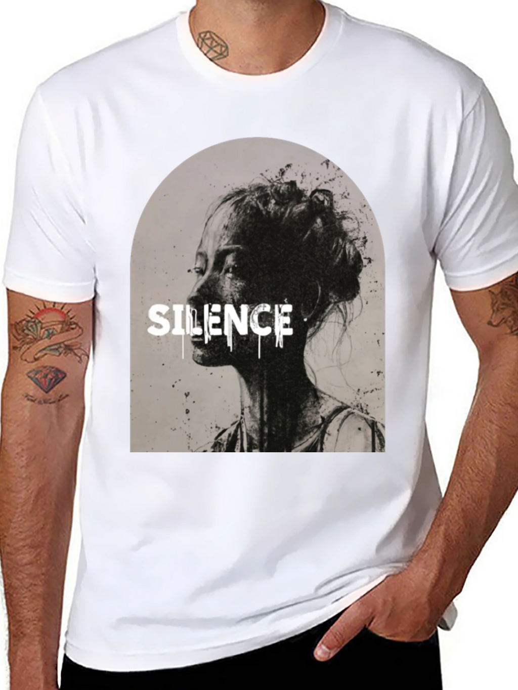 Silence Graphic T-Shirt - Black