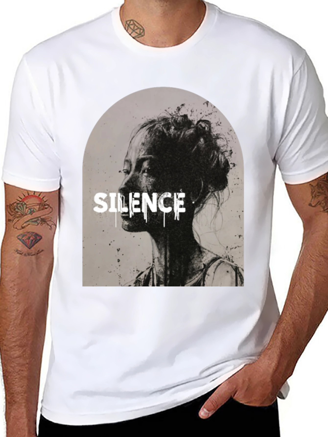 Silence Graphic T-Shirt - Black