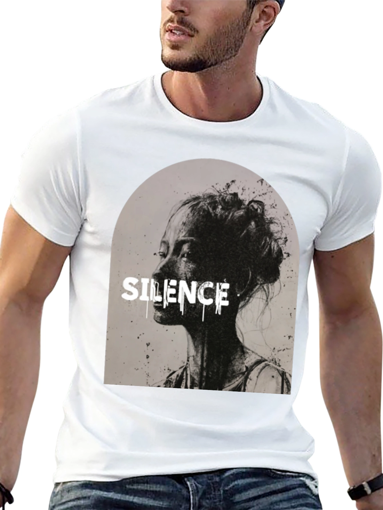 Silence Graphic T-Shirt - Black