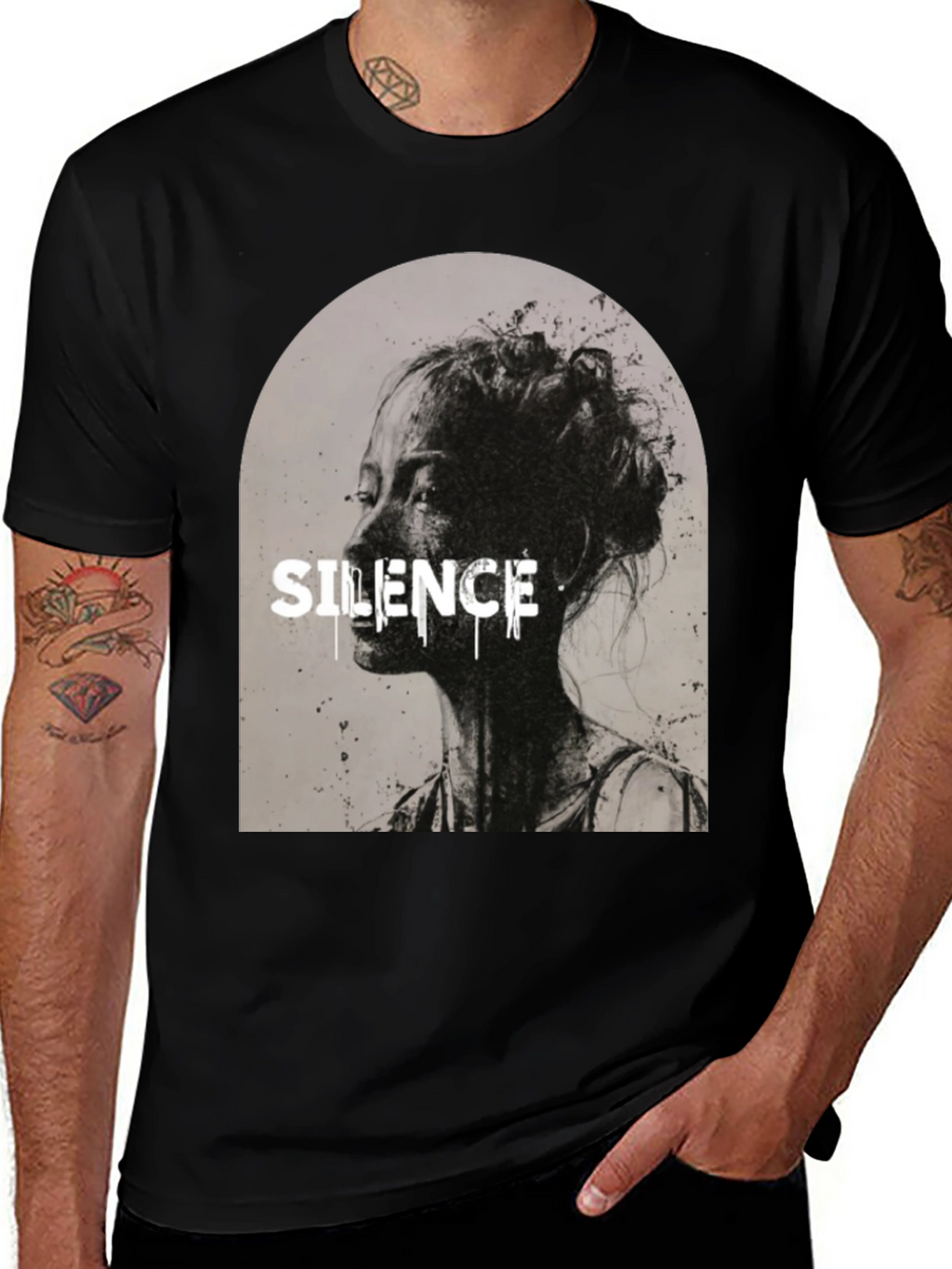 Silence Graphic T-Shirt - Black