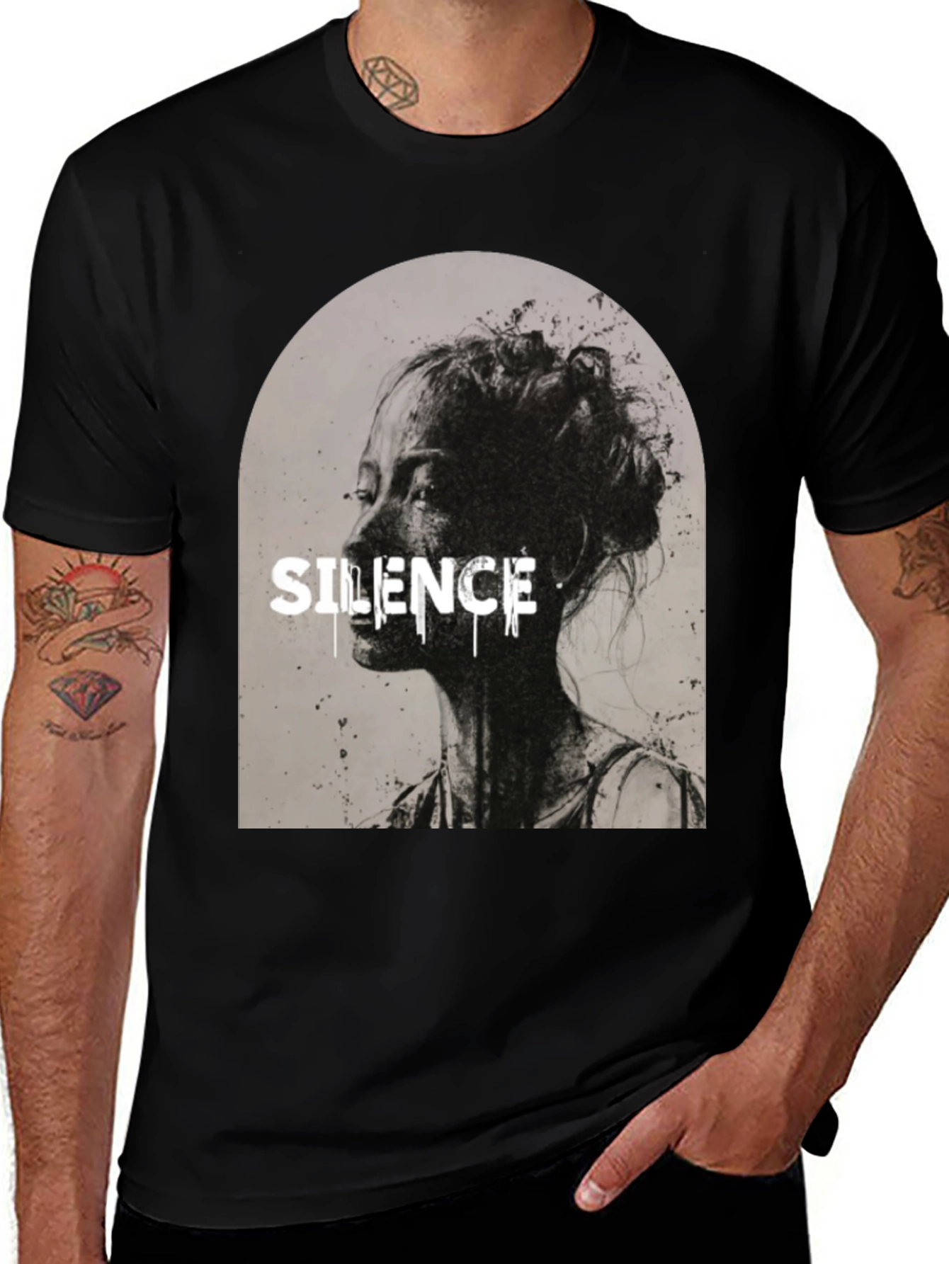 Silence Graphic T-Shirt - Black