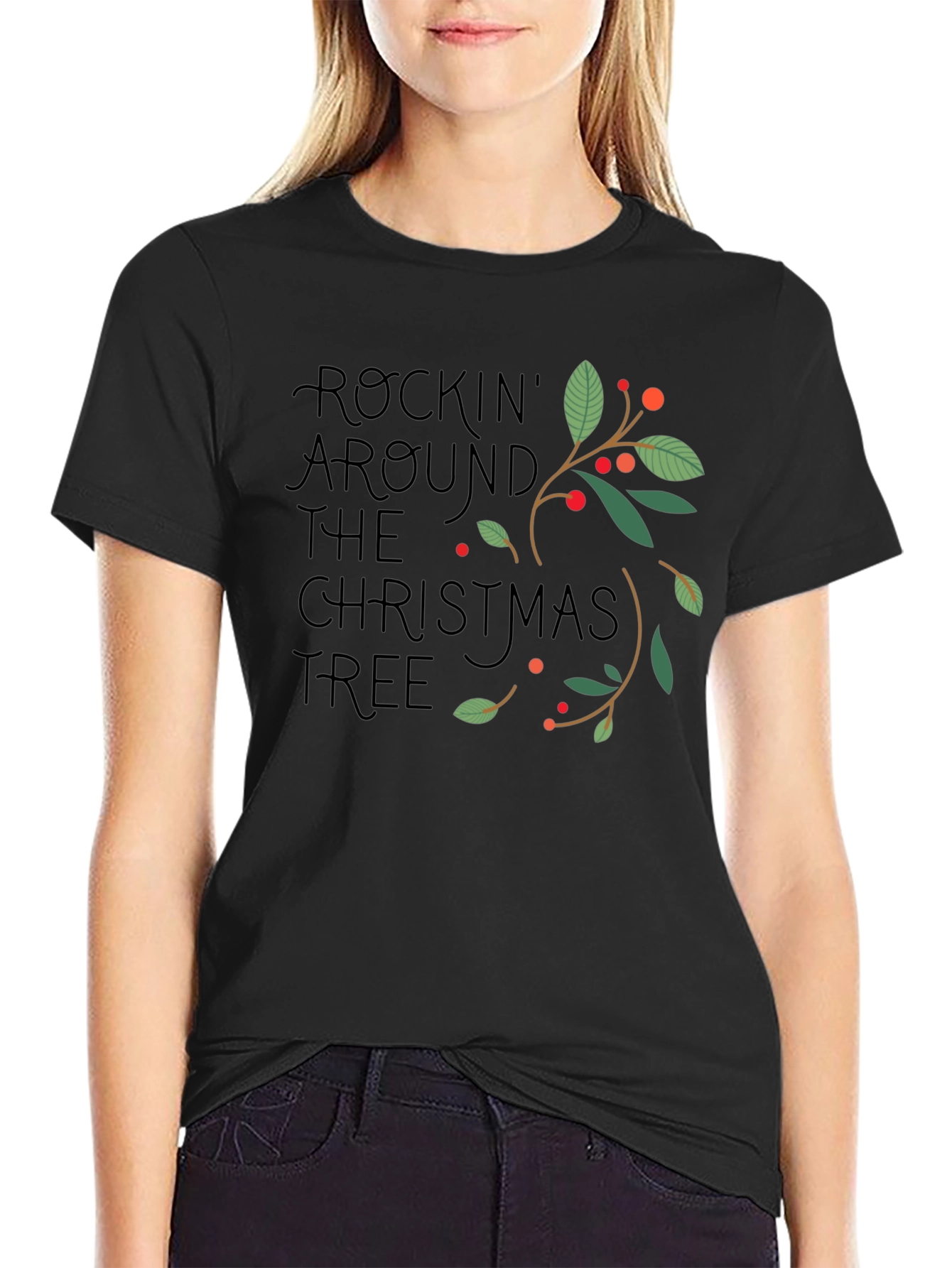 Rockin Around the Christmas Tree Graphic T-Shirt