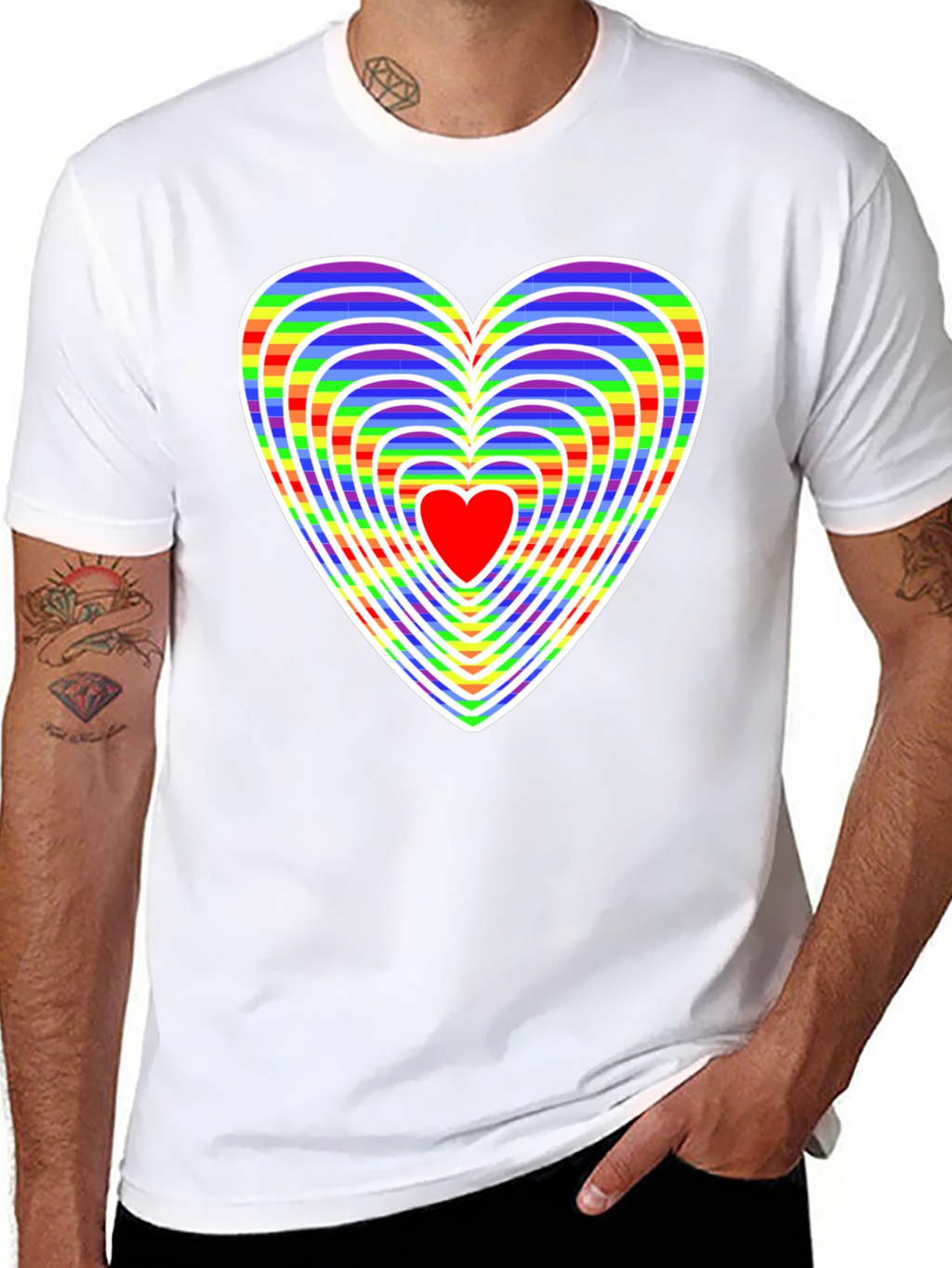 Rainbow Heart Graphic Tee - Love & Pride