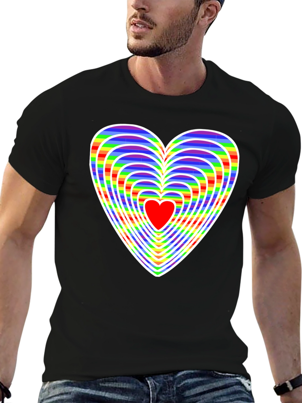 Rainbow Heart Graphic Tee - Love & Pride