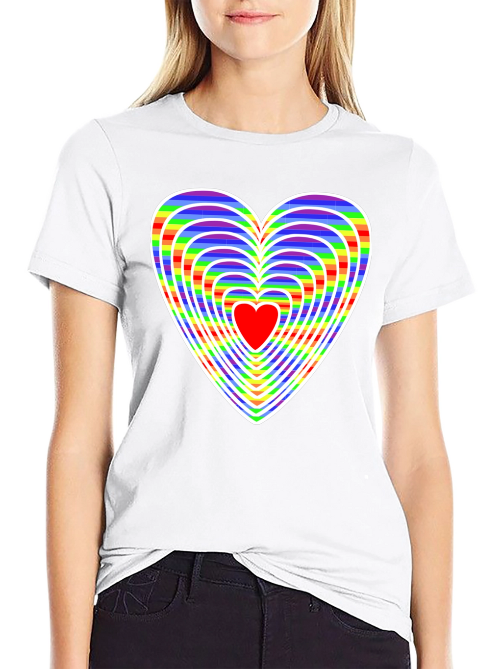 Rainbow Heart Graphic Tee - Love & Pride