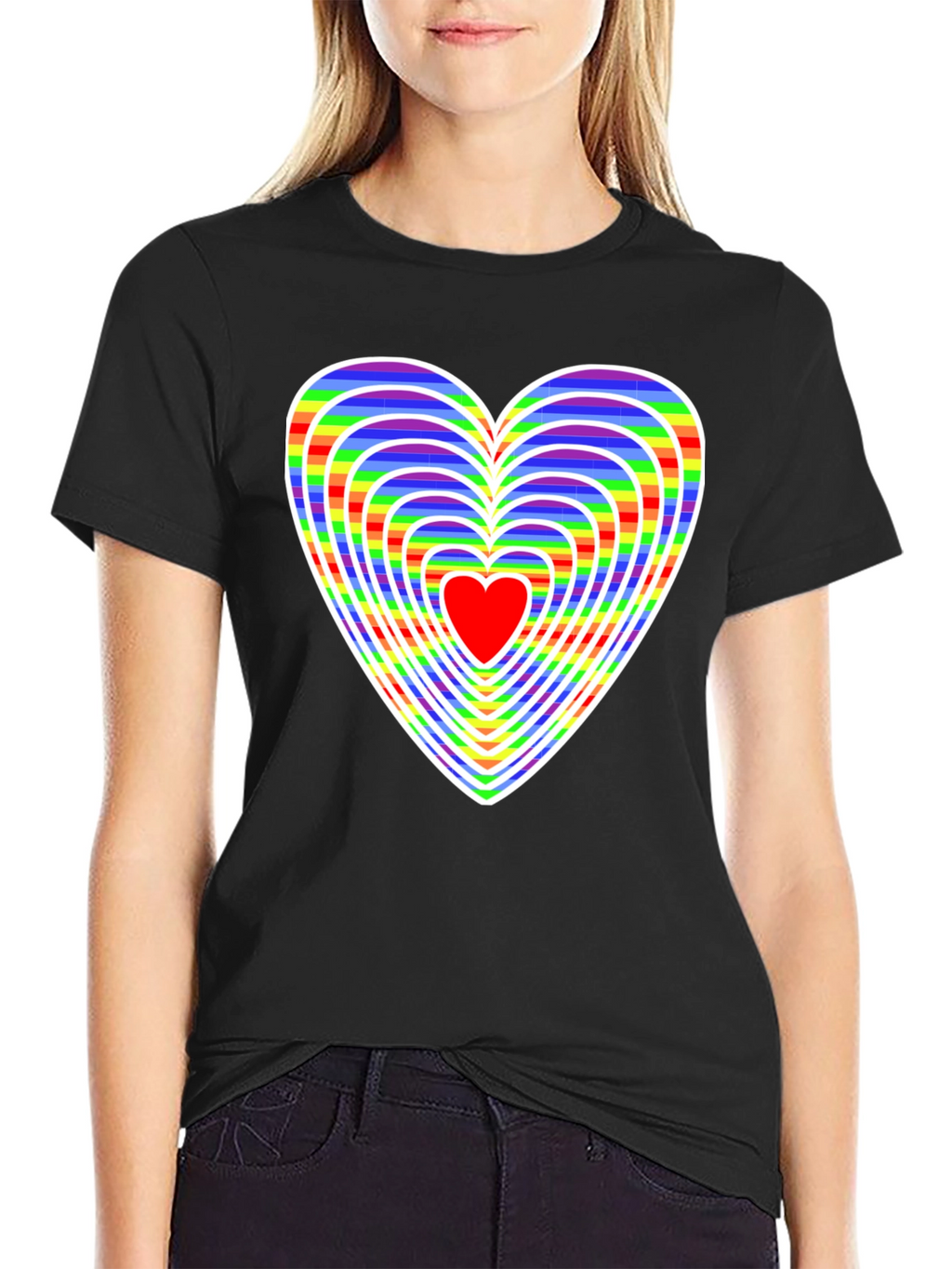 Rainbow Heart Graphic Tee - Love & Pride