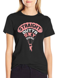 Straight Outta Skydiving Black Graphic Tee