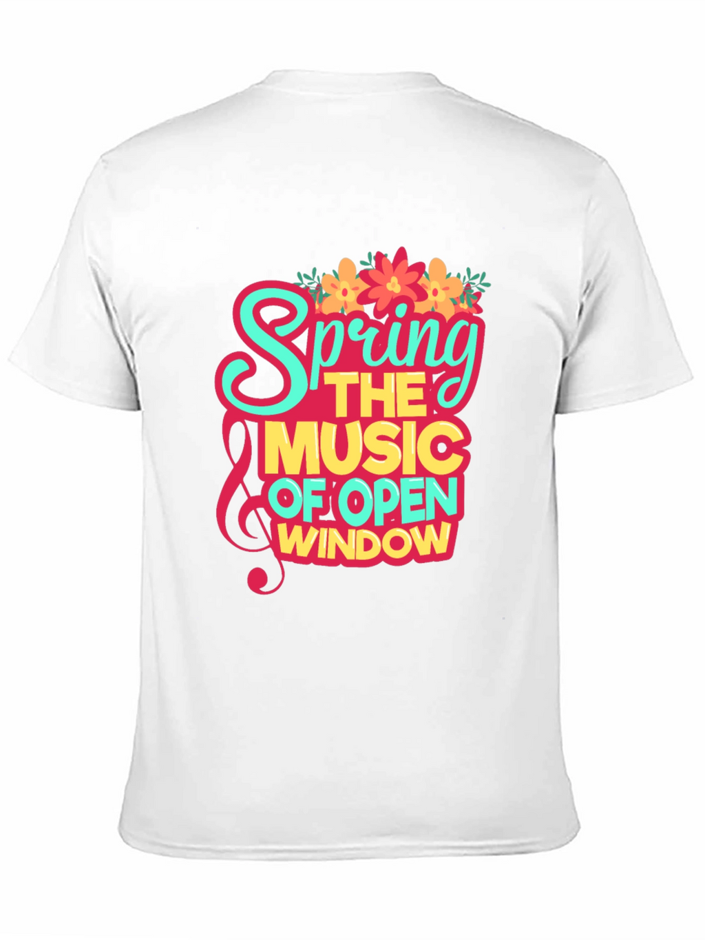Spring Music Open Window Graphic Tee - Trendy Design