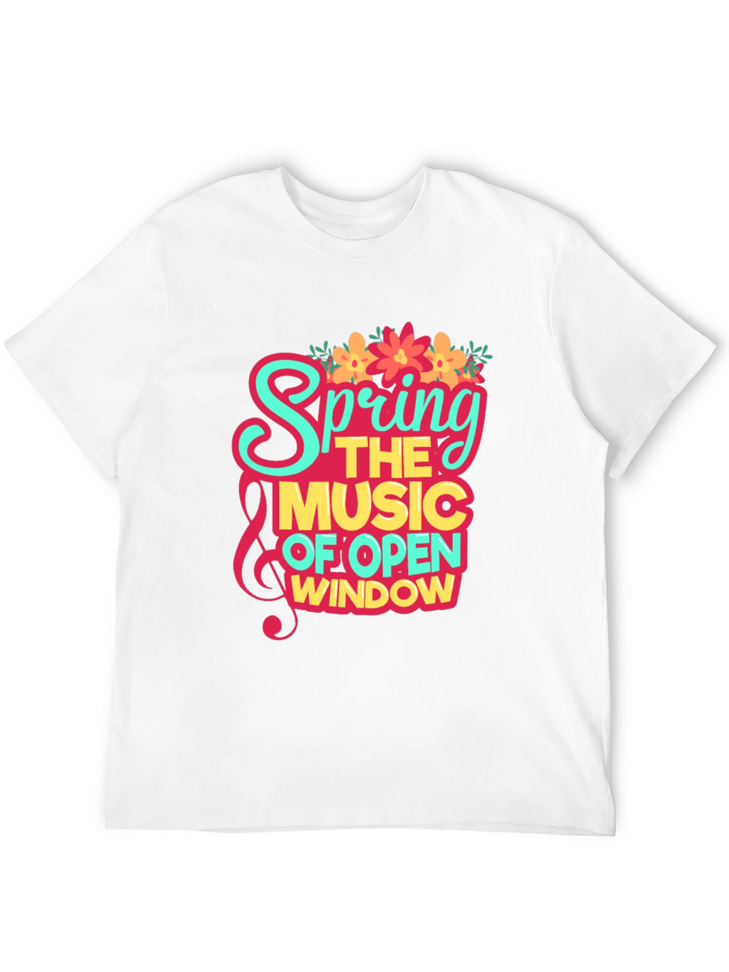 Spring Music Open Window Graphic Tee - Trendy Design