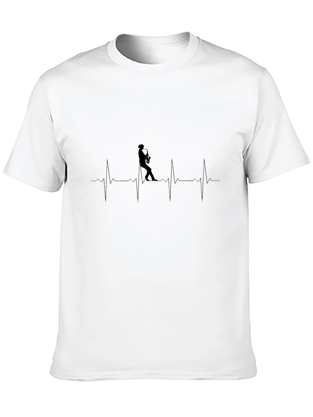 Saxophone Heartbeat T-Shirt - Music Lover Tee