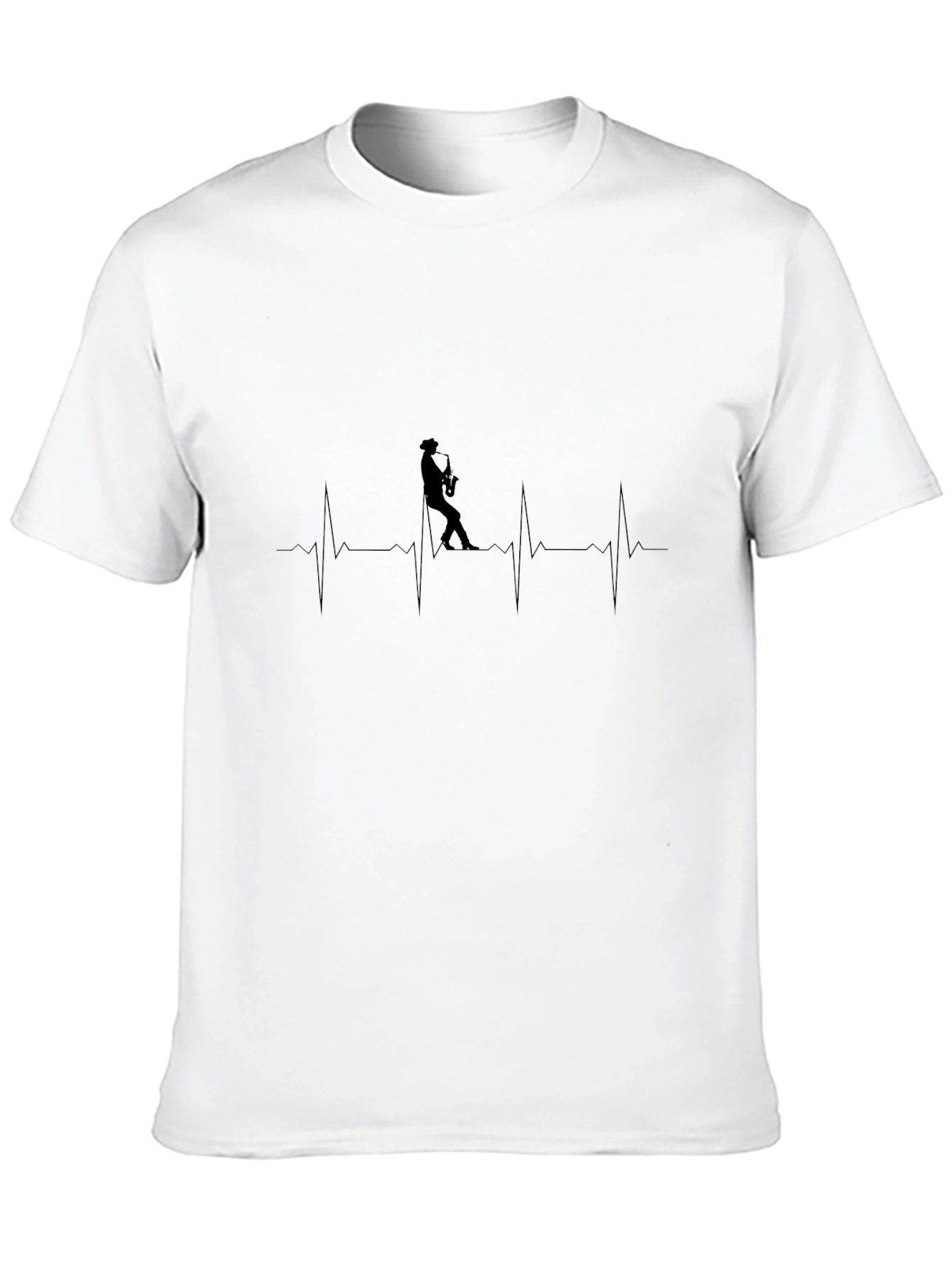 Saxophone Heartbeat T-Shirt - Music Lover Tee