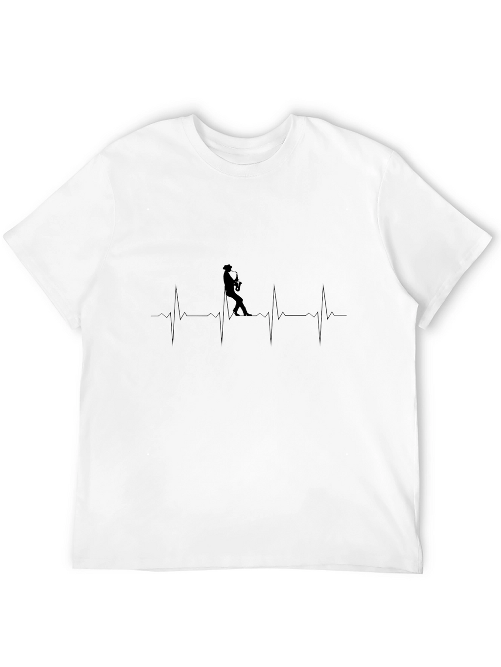 Saxophone Heartbeat T-Shirt - Music Lover Tee