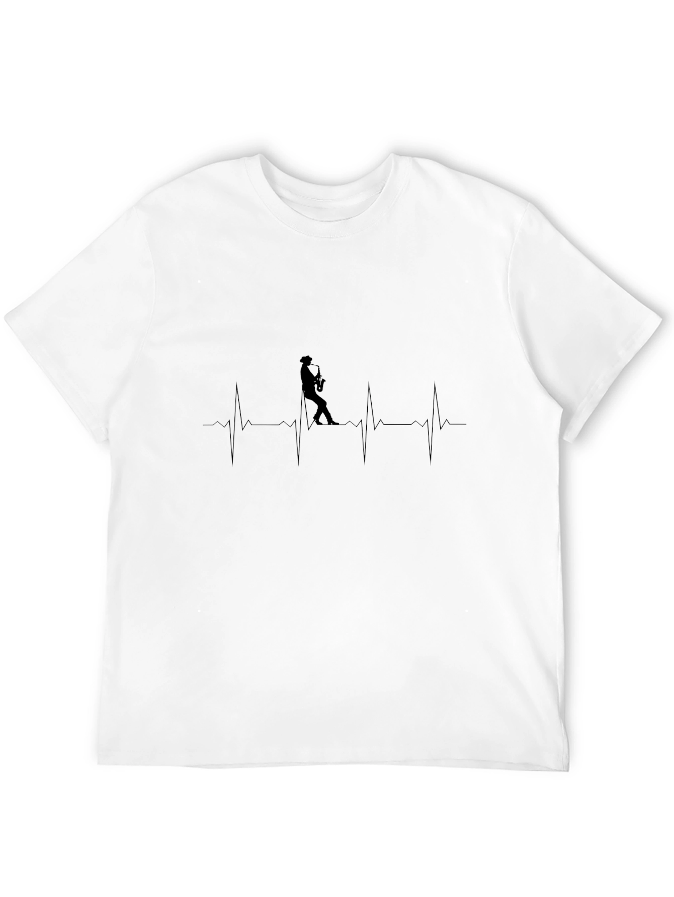 Saxophone Heartbeat T-Shirt - Music Lover Tee