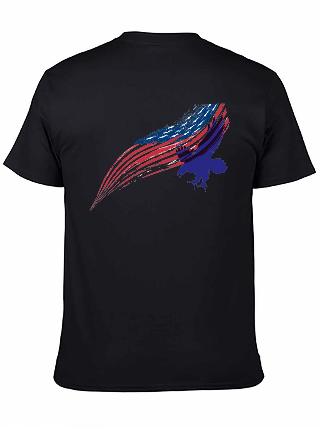 American Flag Eagle Graphic Black T-Shirt