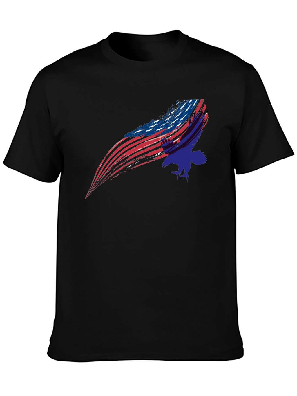 American Flag Eagle Graphic Black T-Shirt