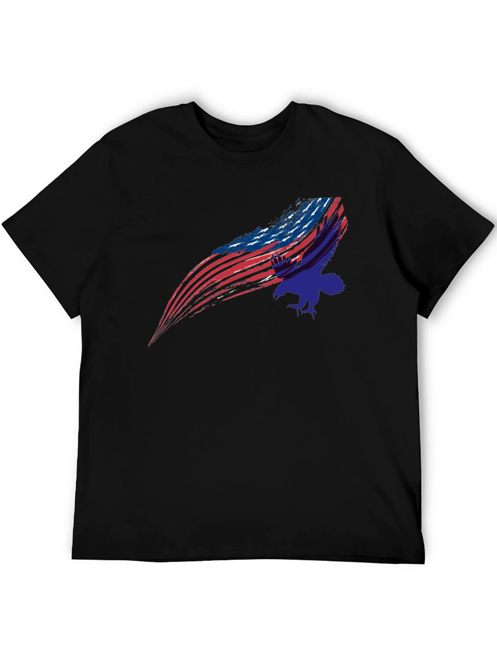 American Flag Eagle Graphic Black T-Shirt