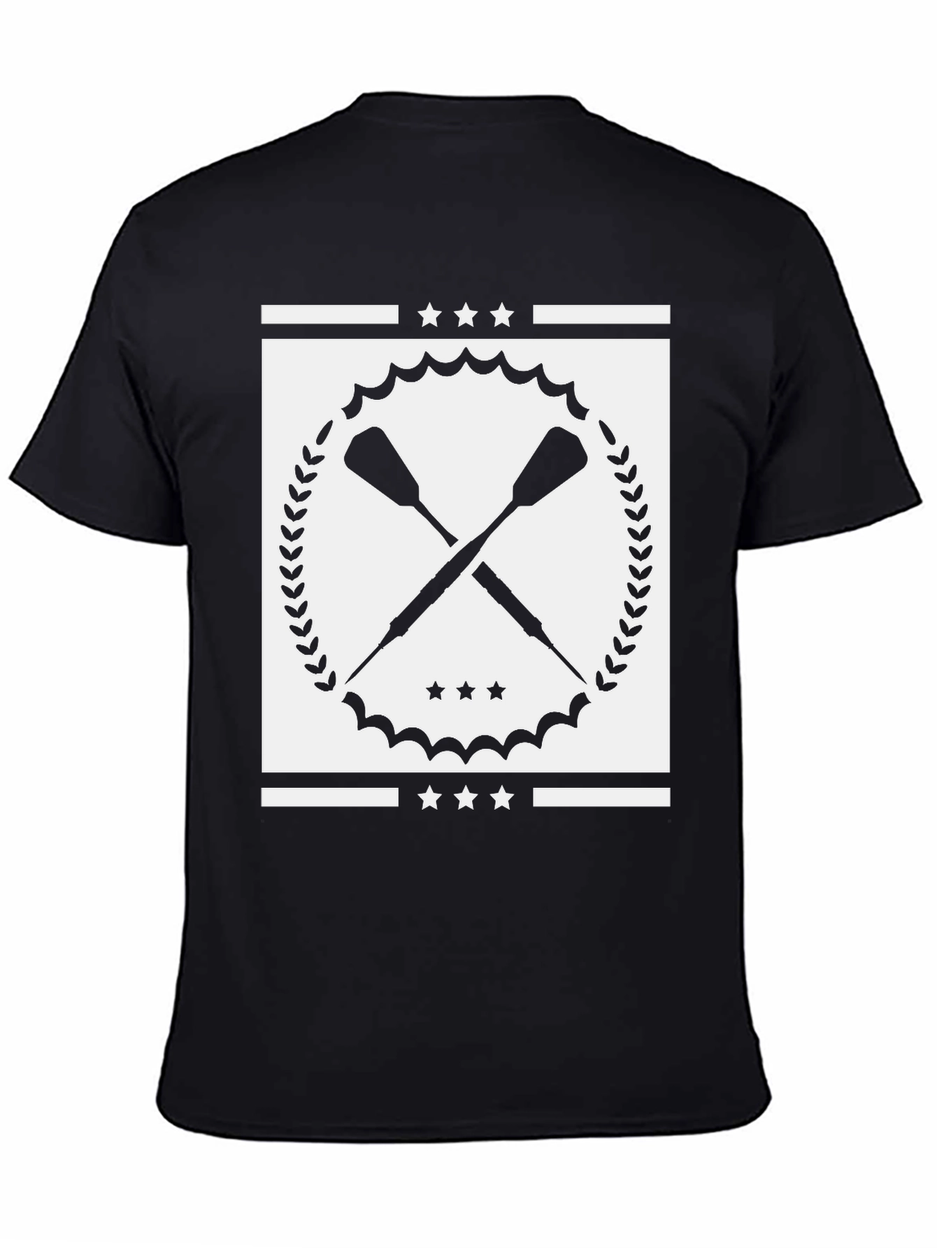 Crossed Oars Graphic Tee - Black Cotton T-Shirt