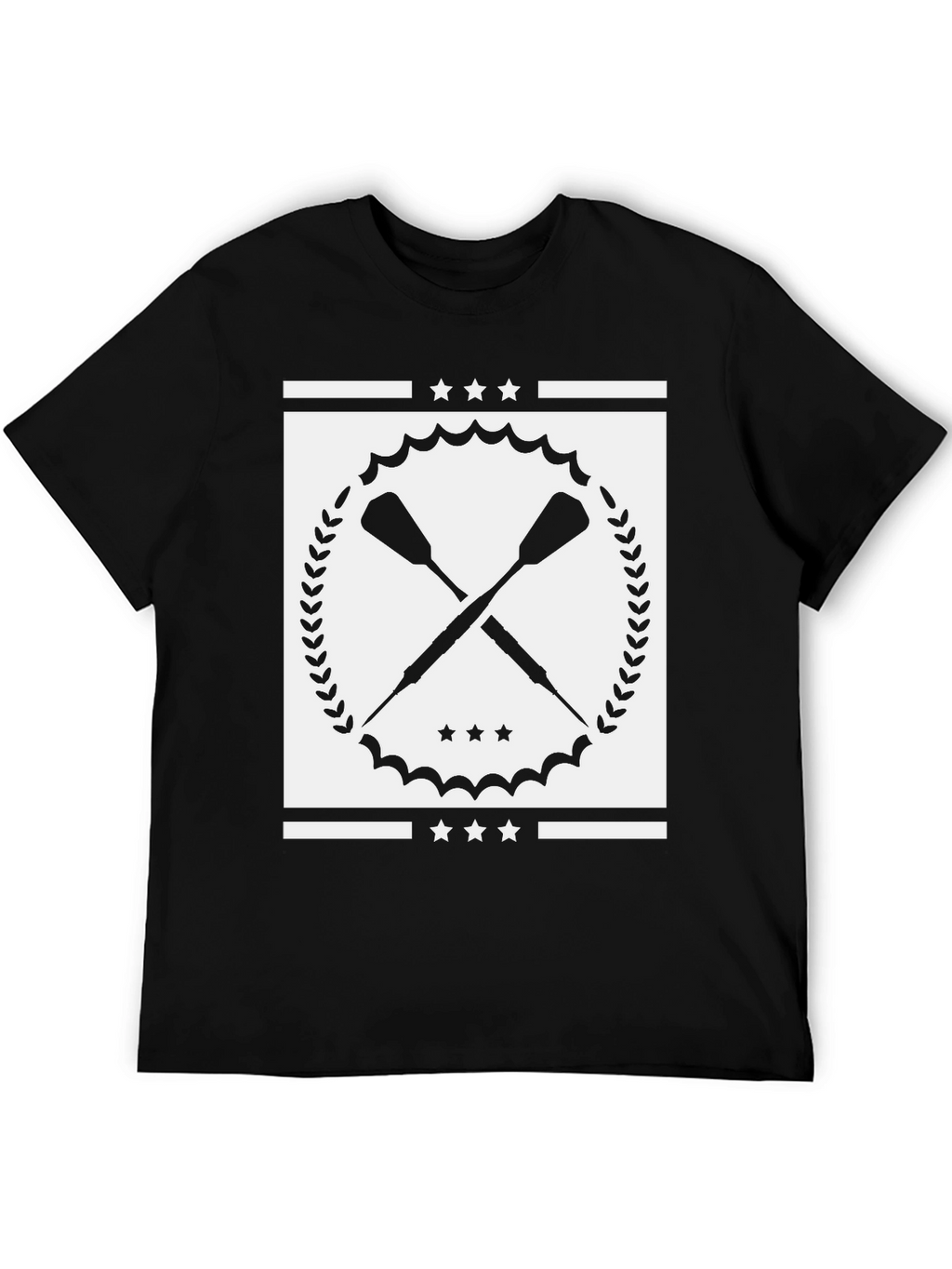 Crossed Oars Graphic Tee - Black Cotton T-Shirt
