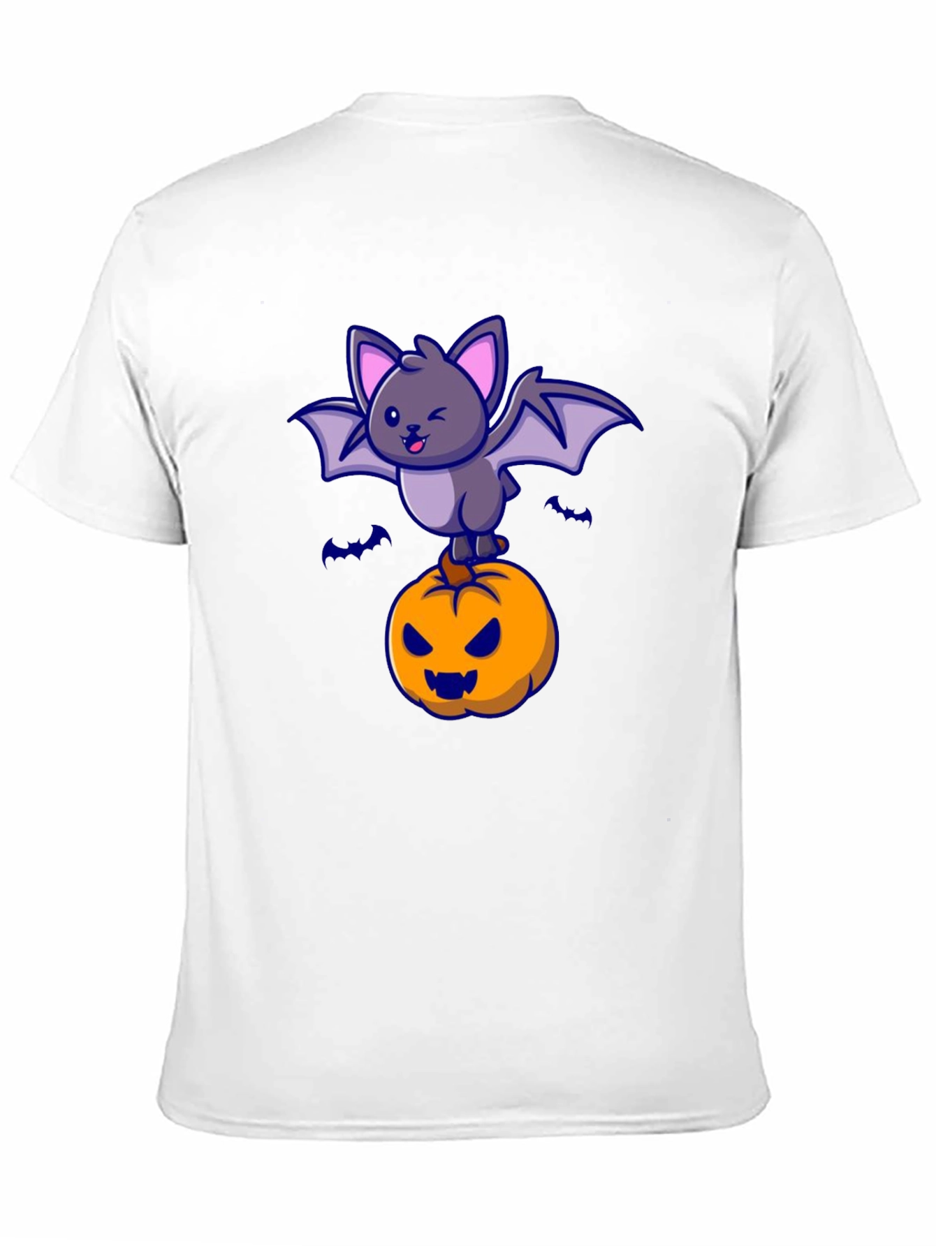 Halloween Bat & Pumpkin Graphic T-Shirt