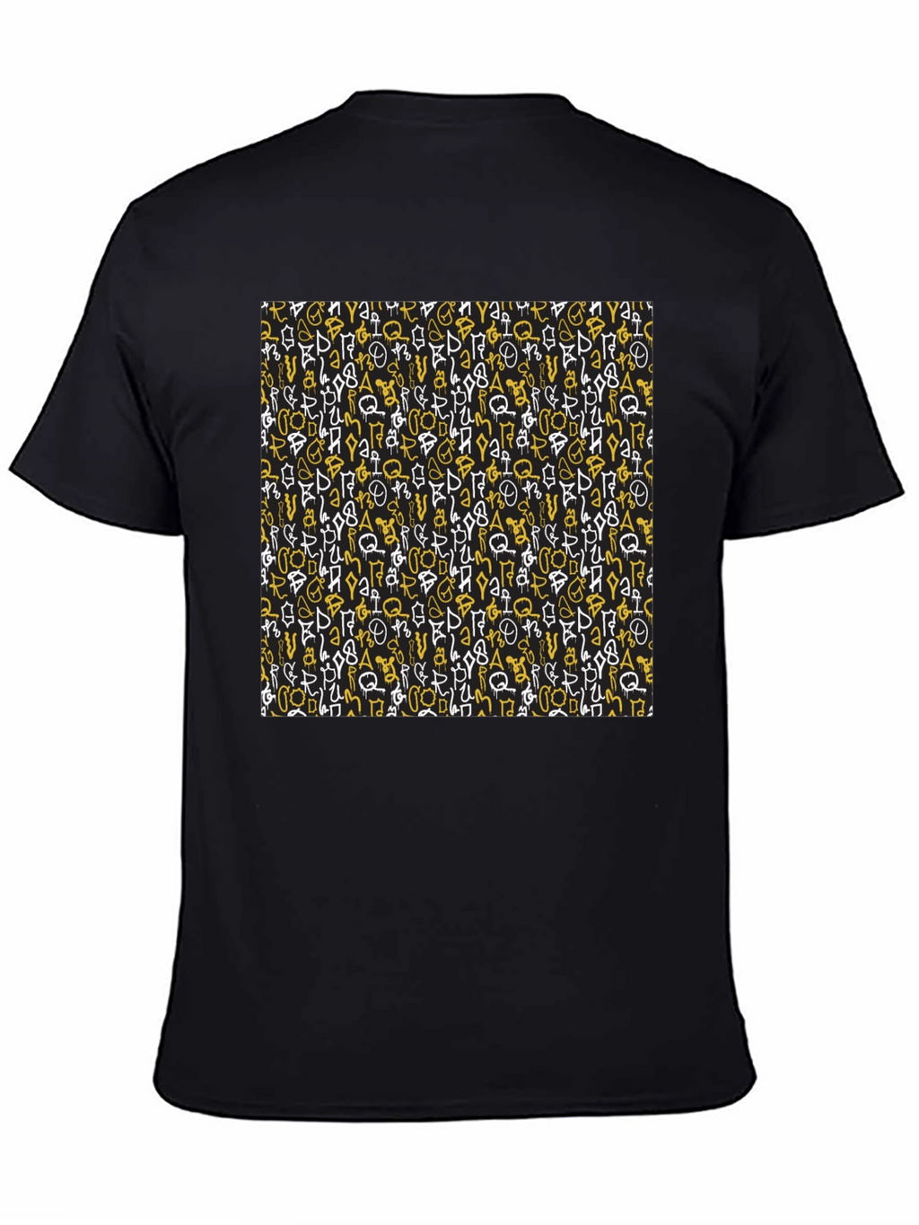Abstract Graffiti Print Black T-Shirt