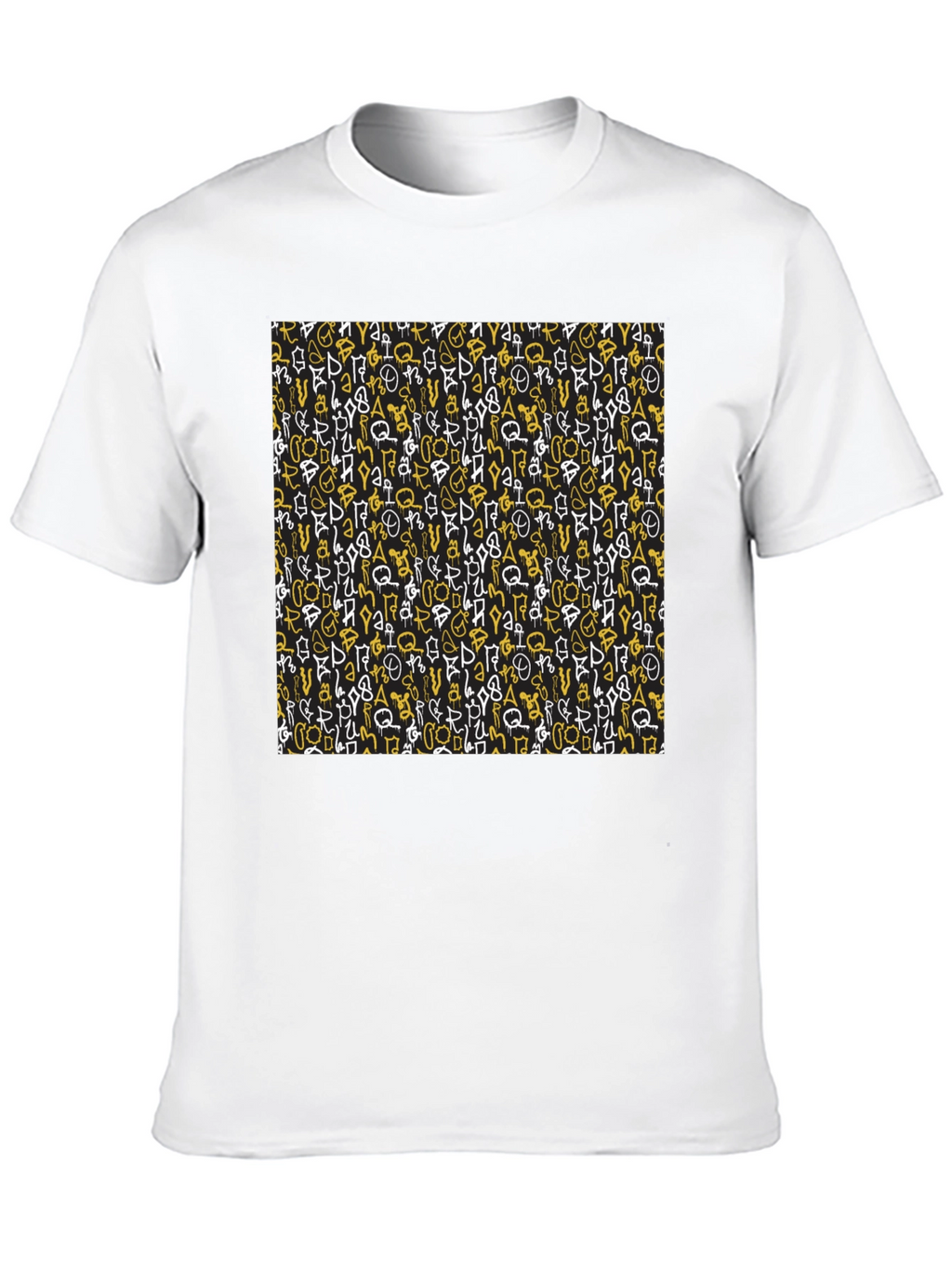 Abstract Graffiti Print Black T-Shirt