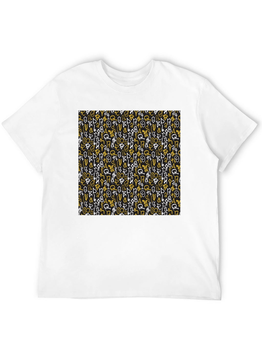 Abstract Graffiti Print Black T-Shirt