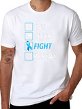 Eat Sleep Fight Repeat T-Shirt - Awareness Tee