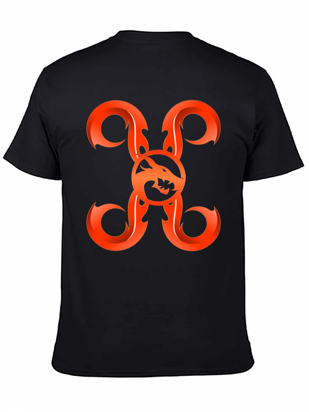Fiery Wolf Graphic Tee - Bold Black Shirt