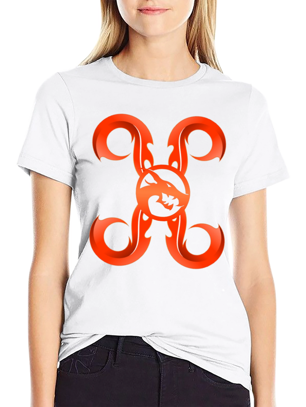Fiery Wolf Graphic Tee - Bold Black Shirt
