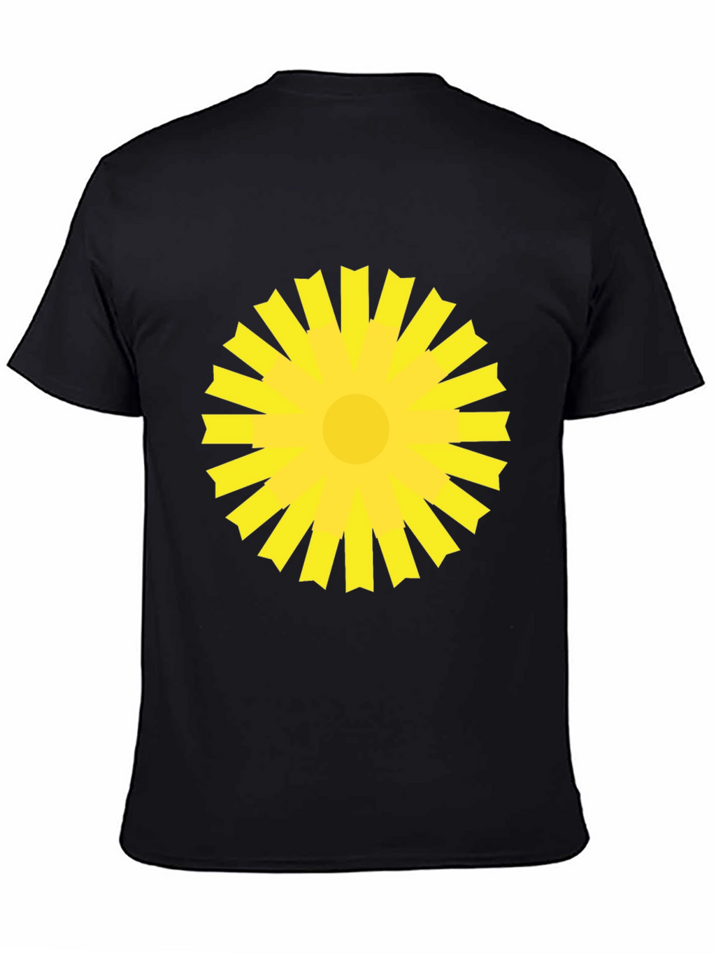 Sunburst Graphic Tee - Bold Yellow Design on Black