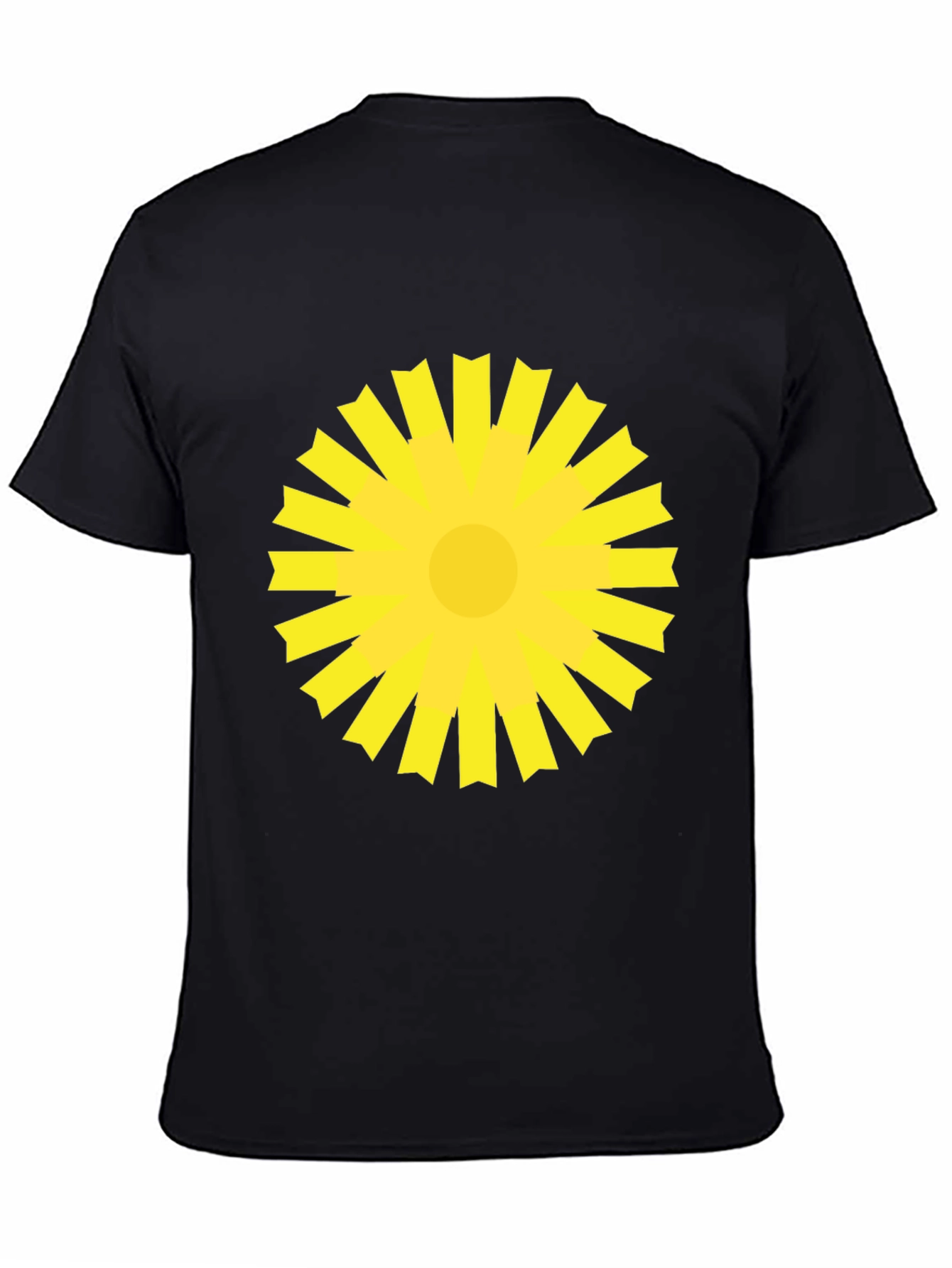 Sunburst Graphic Tee - Bold Yellow Design on Black