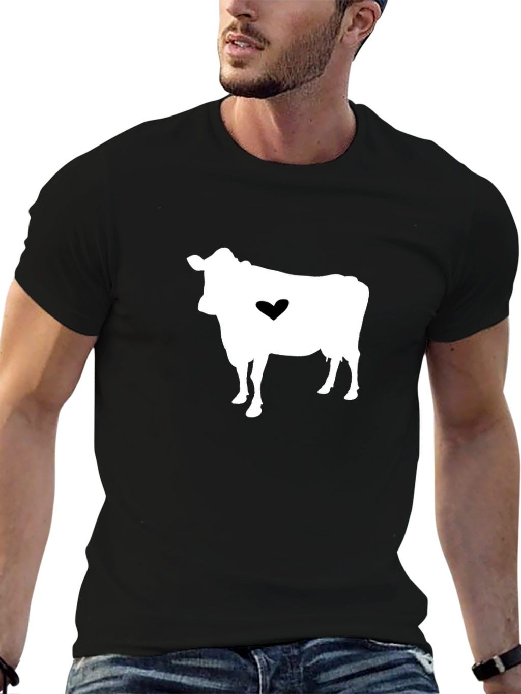 Cow Heart Graphic T-Shirt - Black Casual Tee