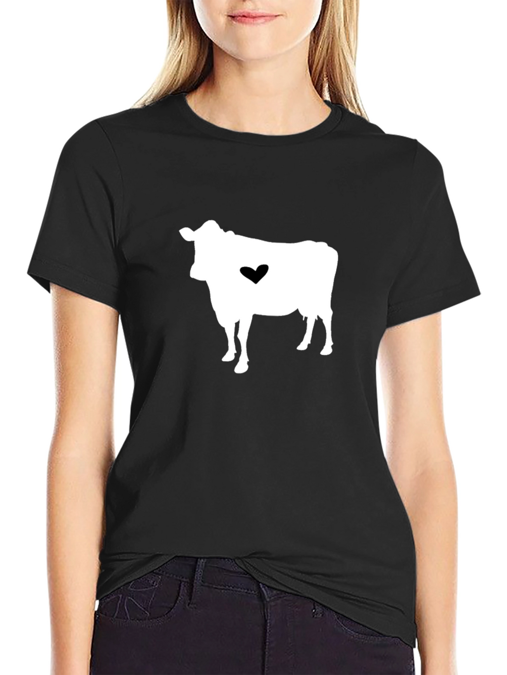 Cow Heart Graphic T-Shirt - Black Casual Tee