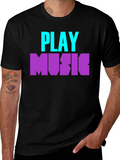 Play Music Graphic Tee - Casual Style