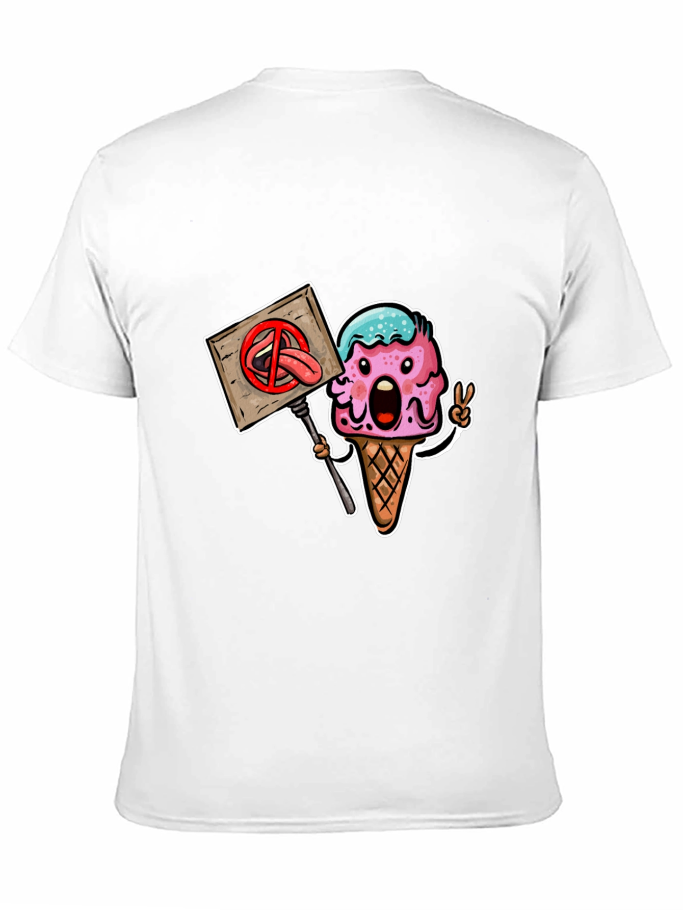 Ice Cream Protest Graphic Tee - Black Cotton Blend