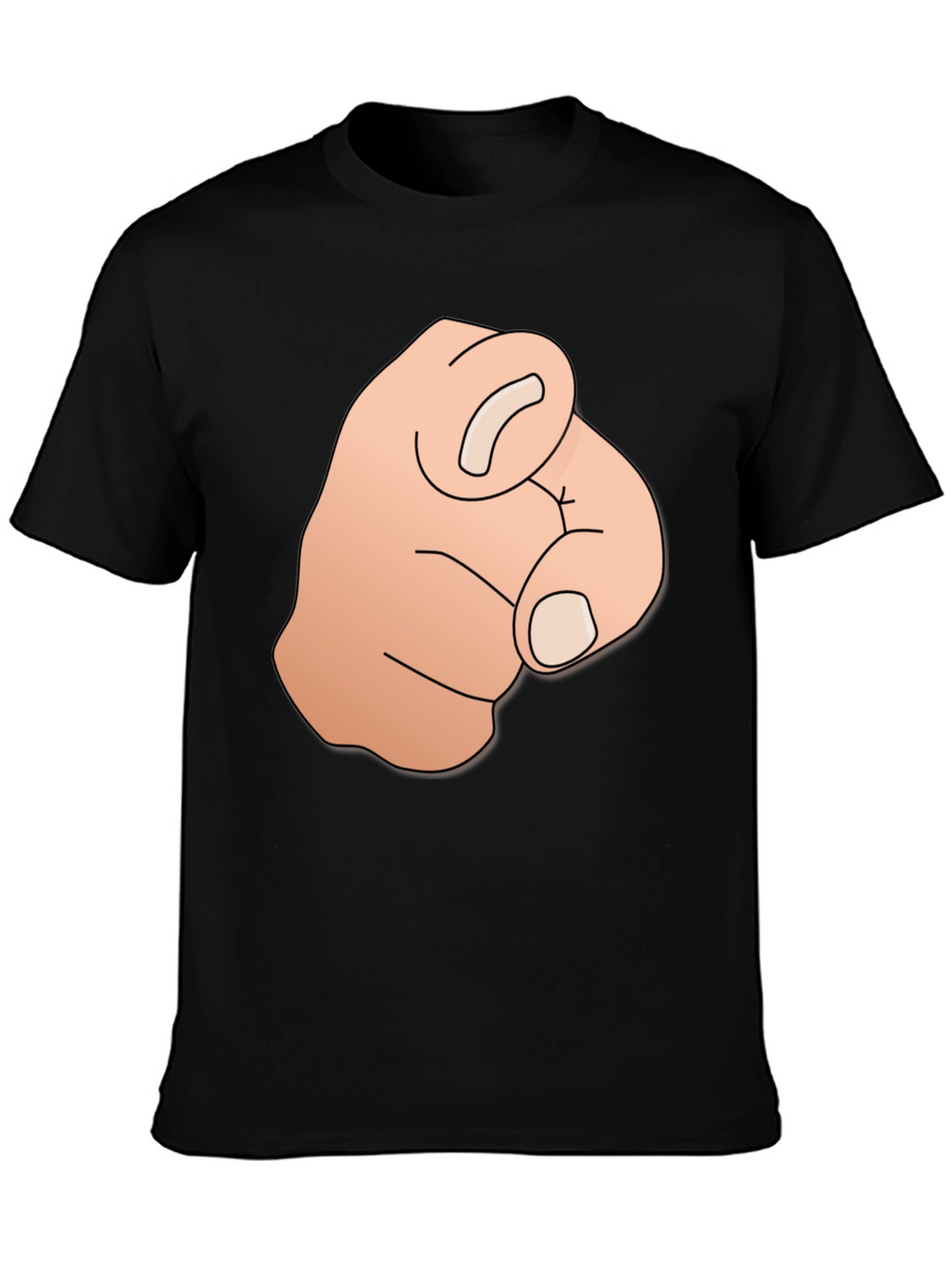 Pointing Finger Graphic Tee - Bold Black T-Shirt