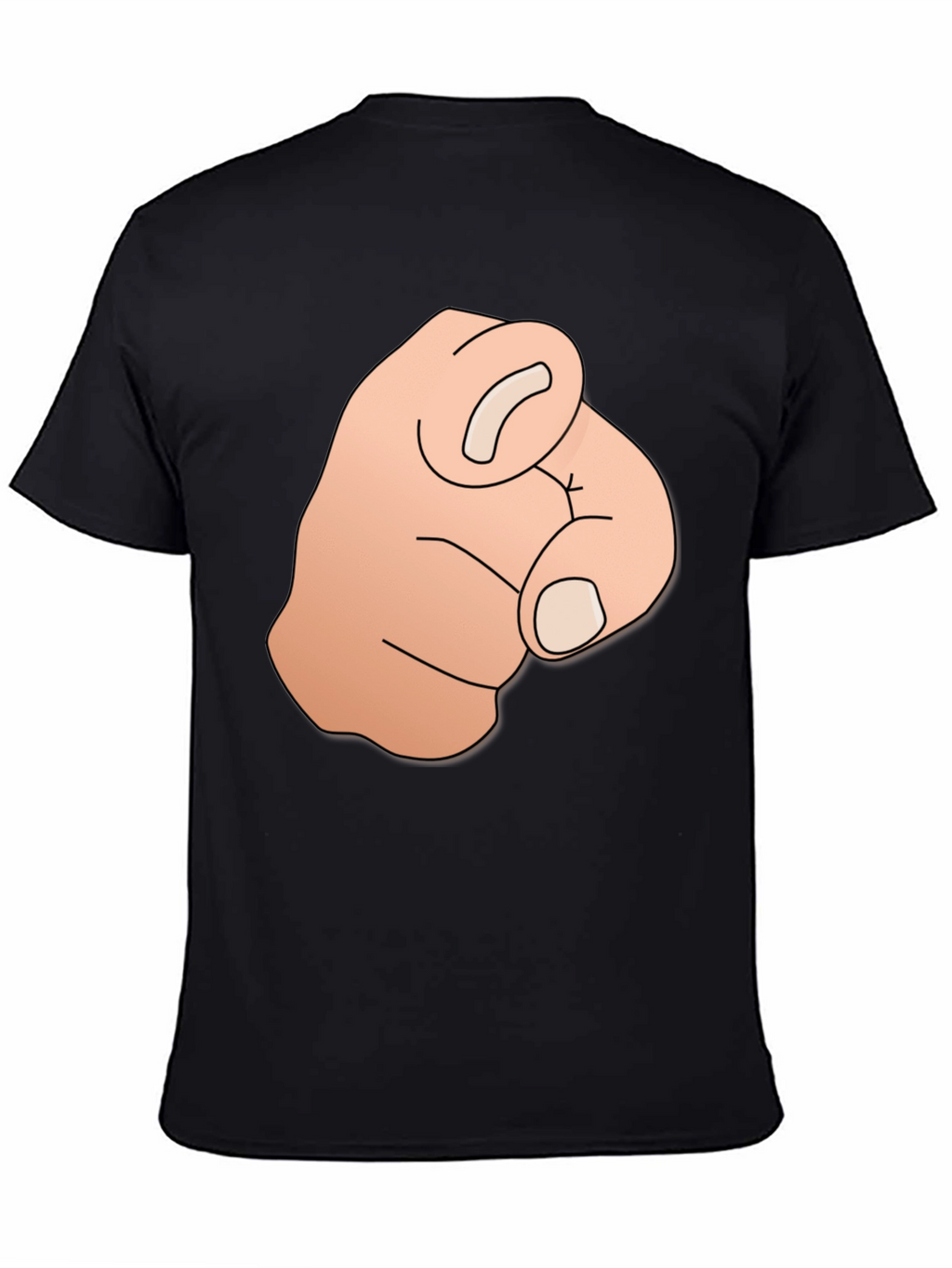 Pointing Finger Graphic Tee - Bold Black T-Shirt