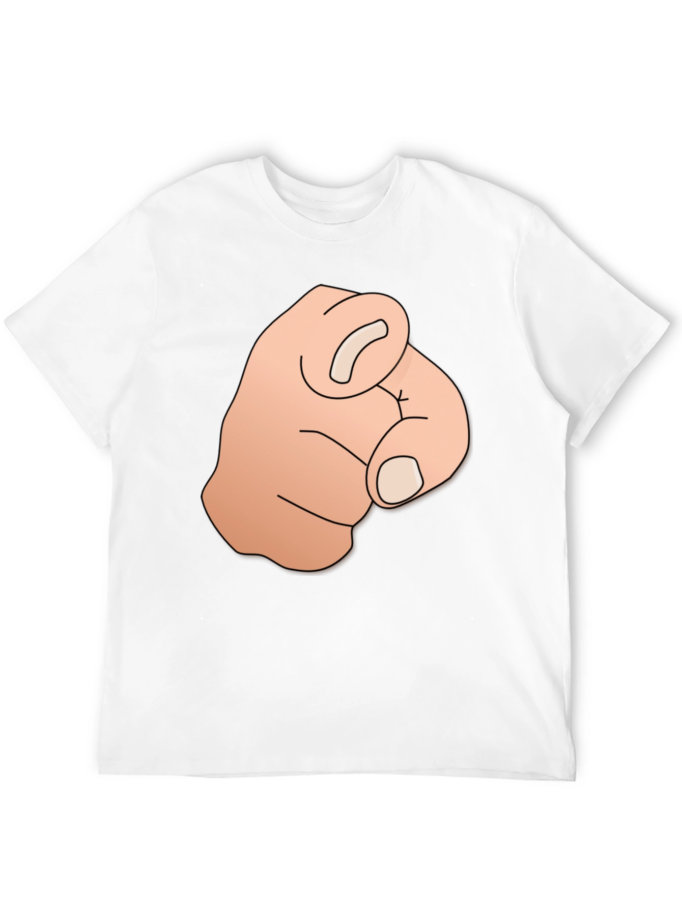 Pointing Finger Graphic Tee - Bold Black T-Shirt