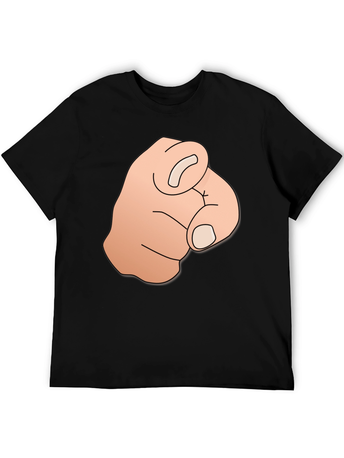 Pointing Finger Graphic Tee - Bold Black T-Shirt