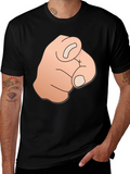 Pointing Finger Graphic Tee - Bold Black T-Shirt