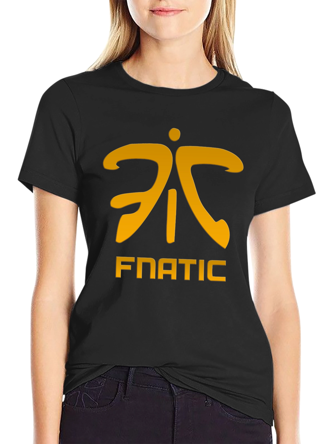 Fnatic Logo T-Shirt - Black and Gold Esports Apparel