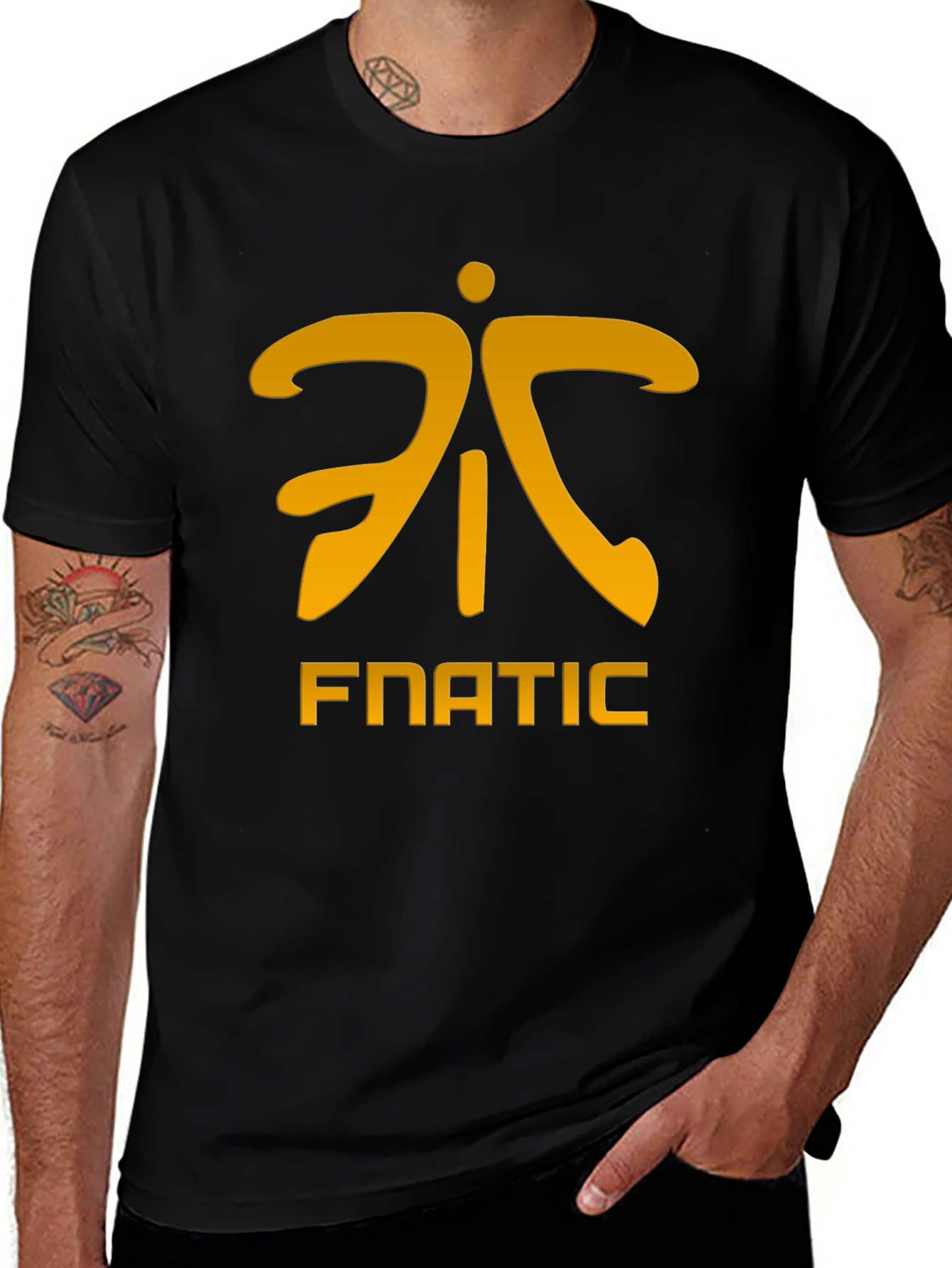 Fnatic Logo T-Shirt - Black and Gold Esports Apparel