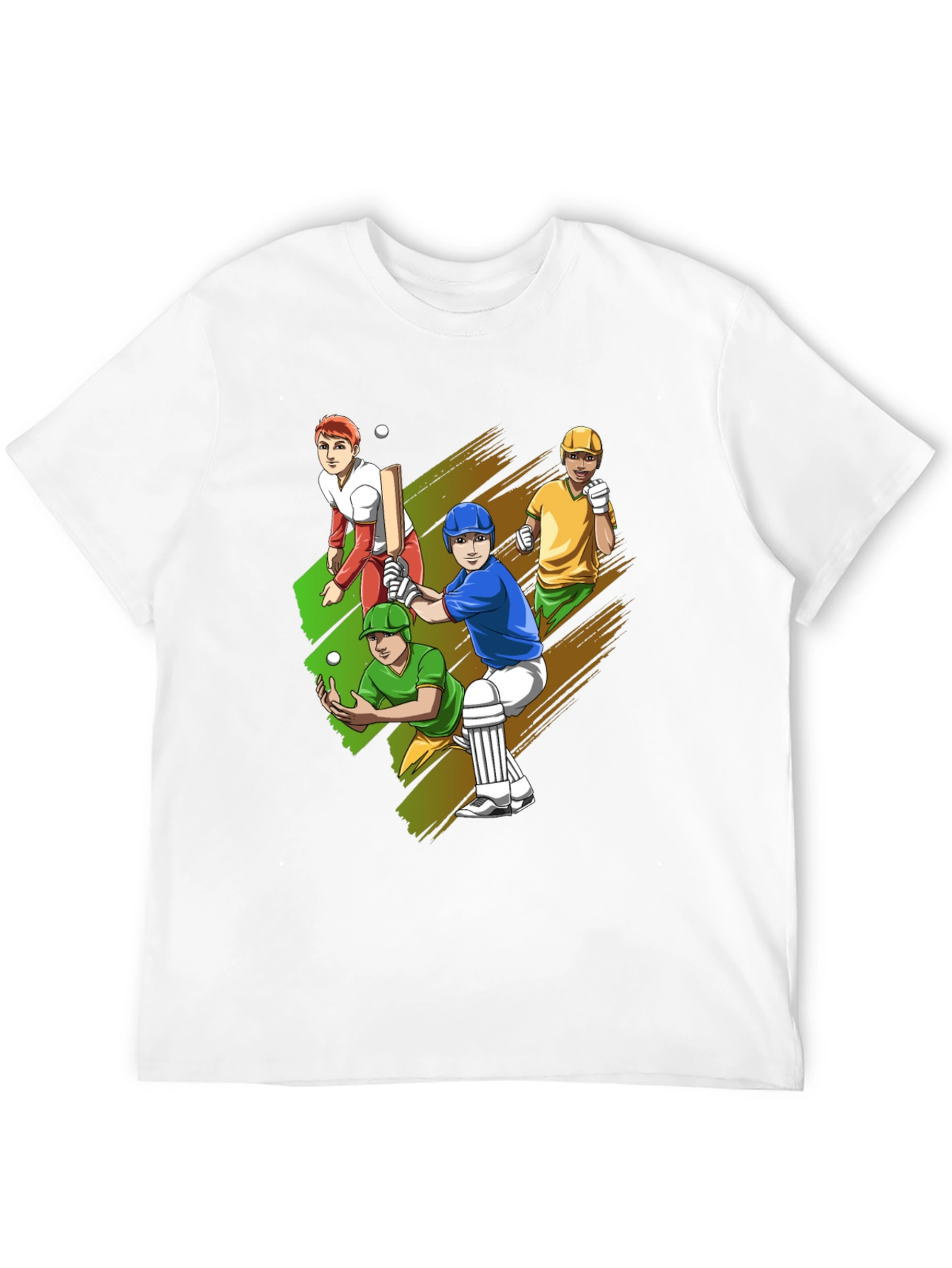 Cricket Player Graphic Tee - Black Cotton T-Shirt