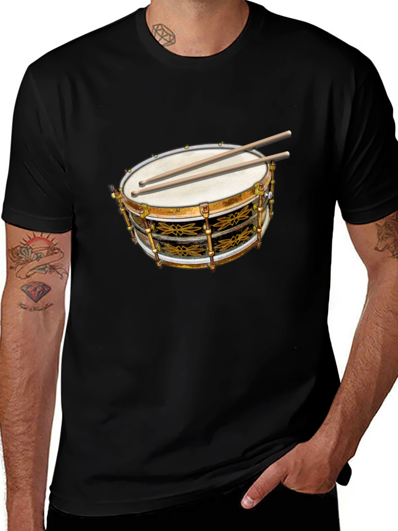 Drum Graphic Tee - Musicians Black T-Shirt