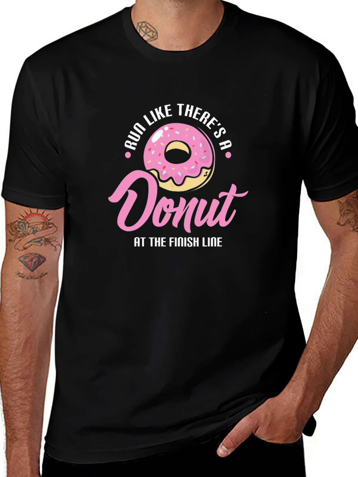 Run For Donuts T-Shirt - Funny Fitness Tee