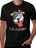 I Feel Pittie Flower Crown Dog T-Shirt