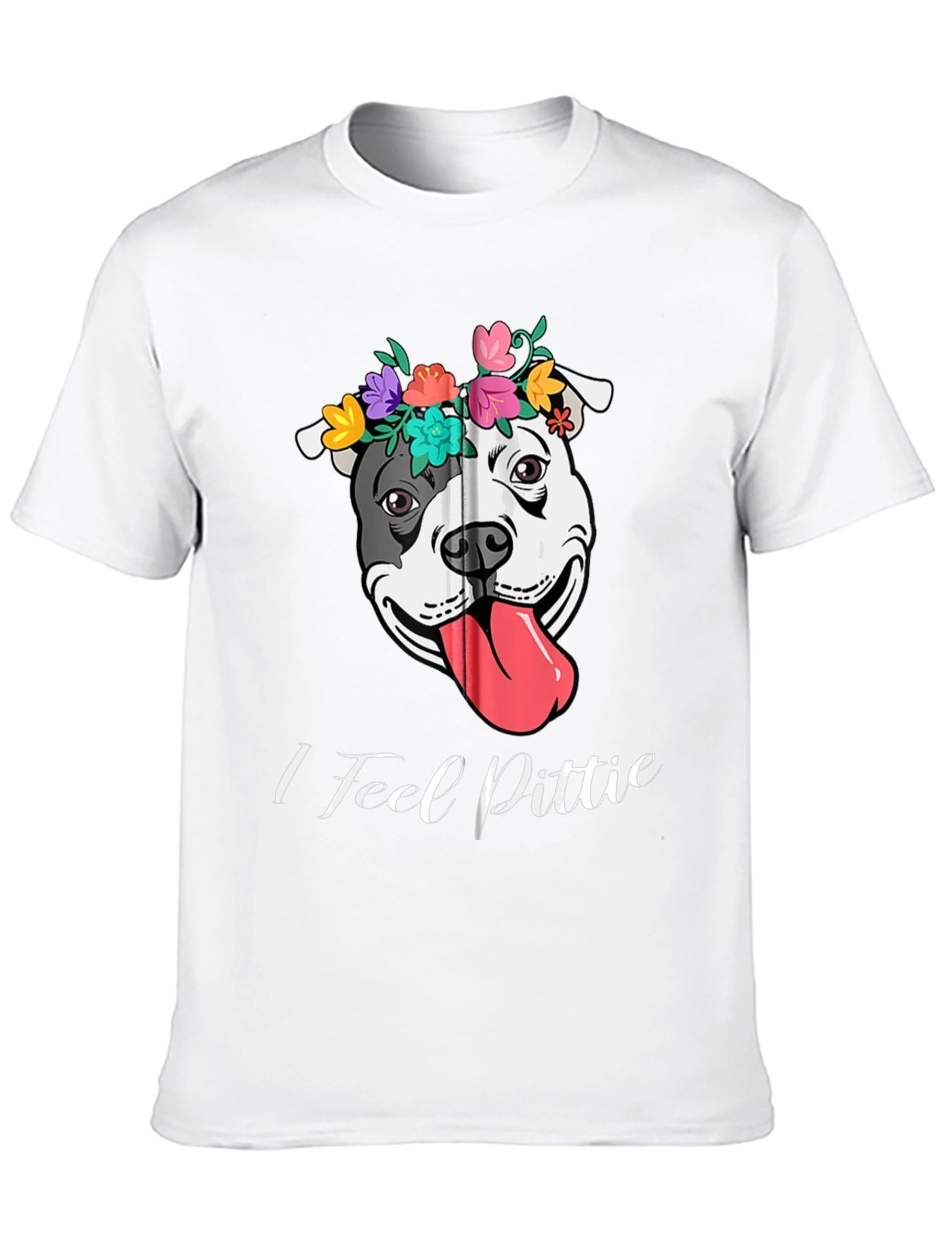 I Feel Pittie Flower Crown Dog T-Shirt