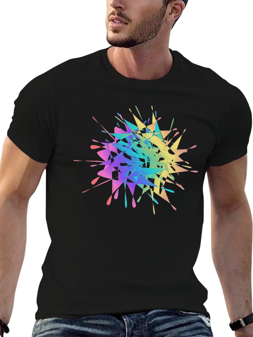 Rainbow Splatter Graphic Tee - Unique Design