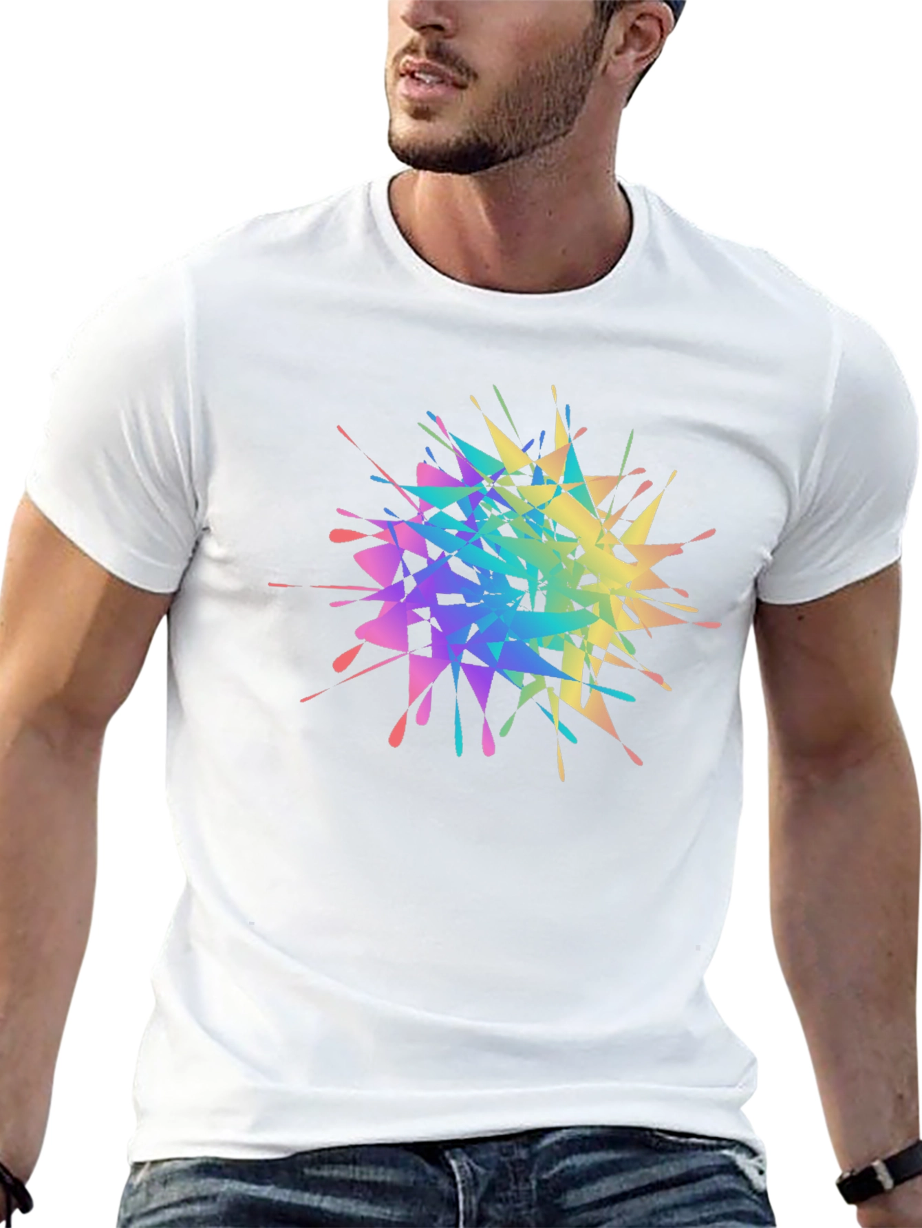 Rainbow Splatter Graphic Tee - Unique Design