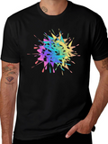 Rainbow Splatter Graphic Tee - Unique Design